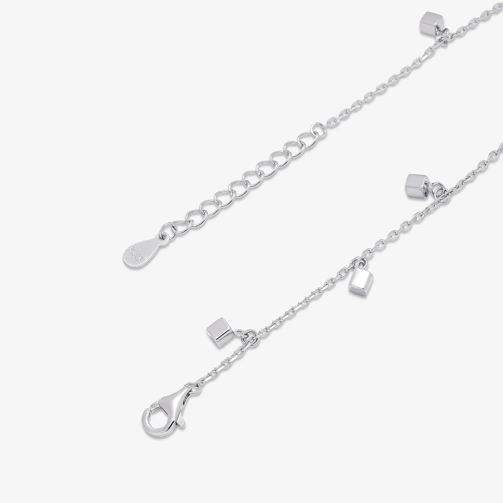 Silver Cubic Rope Link Bracelet