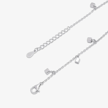 Silver Cubic Rope Link Bracelet