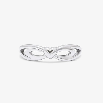 Silver Knotted Heart Ring