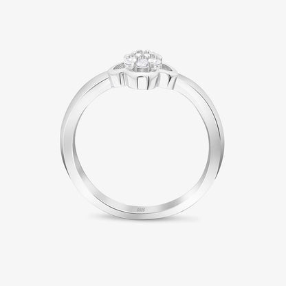 Minimal Silver Clover Flower Ring