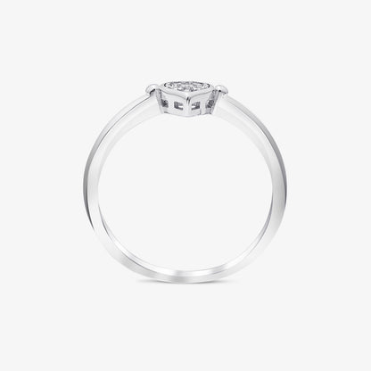 Minimal CZ Heart Silver Ring