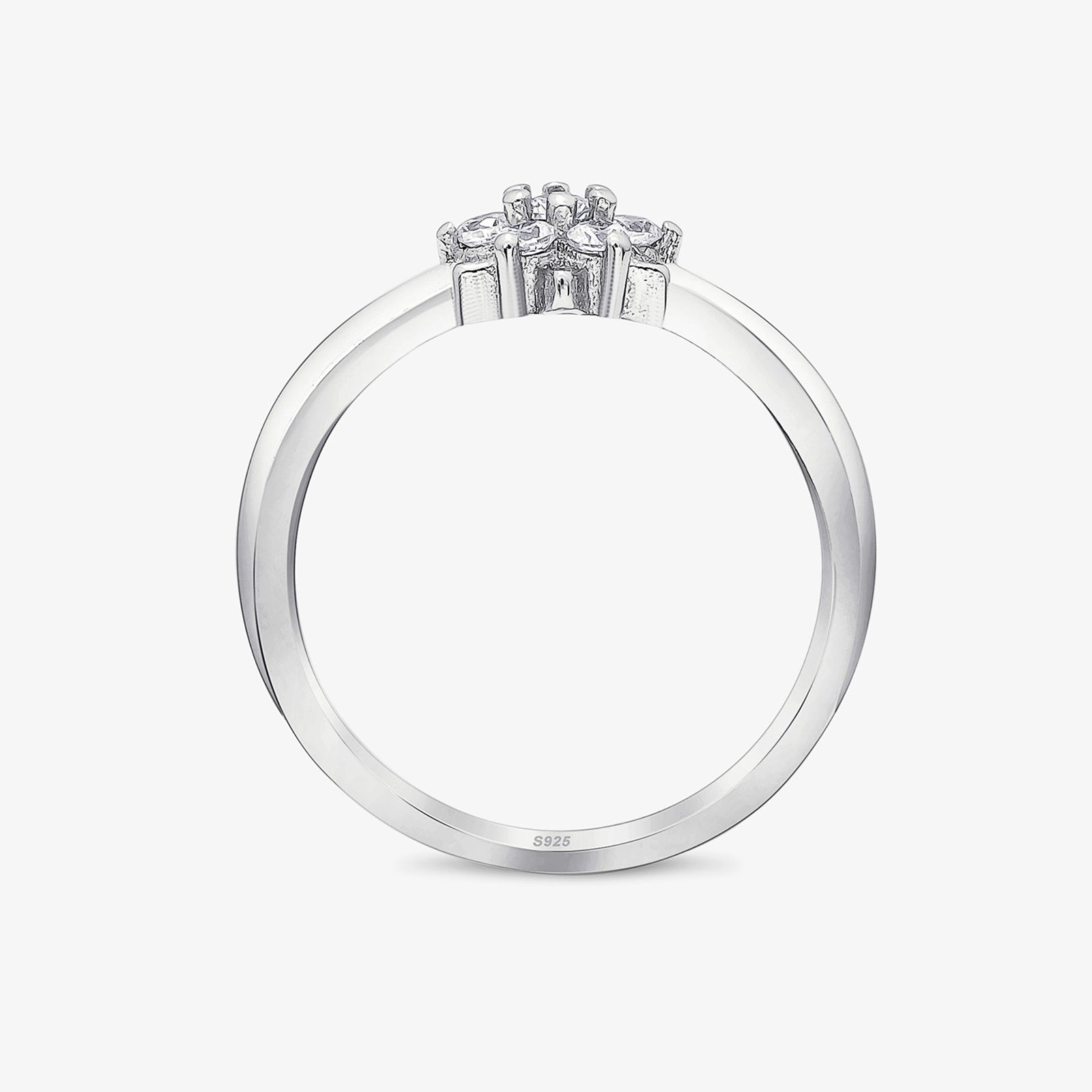 Silver Minimal Floral Ring