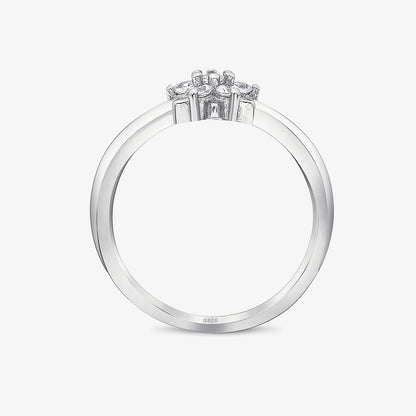 Silver Minimal Floral Ring