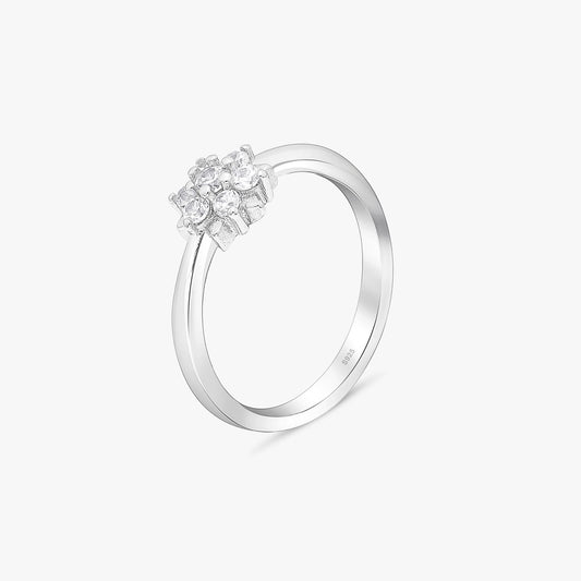 Silver Minimal Floral Ring