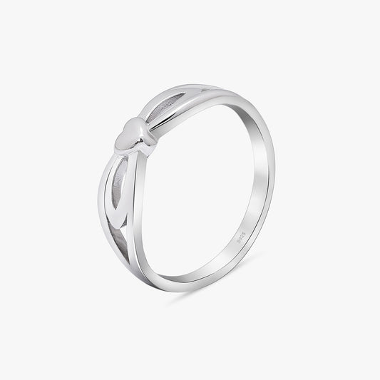 Silver Knotted Heart Ring