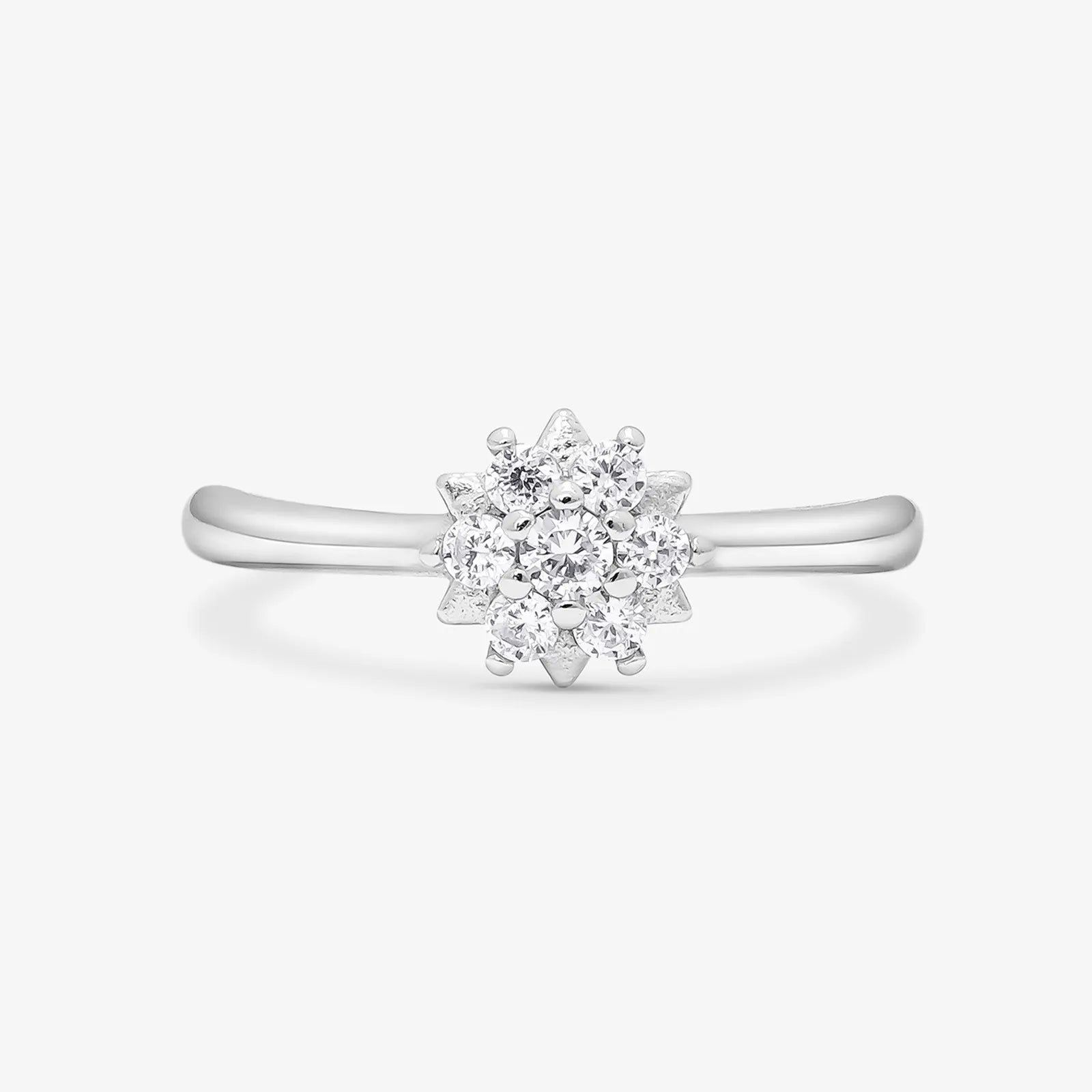 Silver Minimal Floral Ring