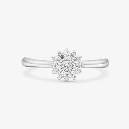 Silver Minimal Floral Ring