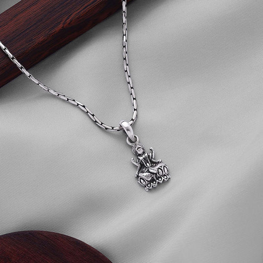 lakshmi pendant - Pure 925 Silver Pendant &#8211; Sterling Maa lakshmi Oxidised Design
