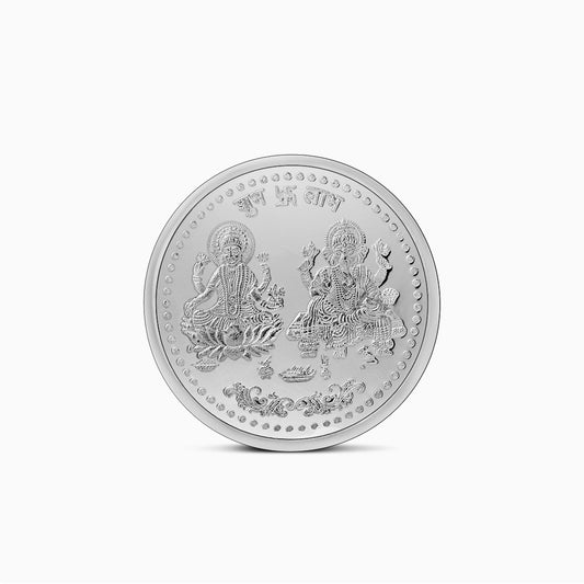 Coins - Pure 5gm Silver Coin &#8211; Spiritual Laxmi-Ganesh Design