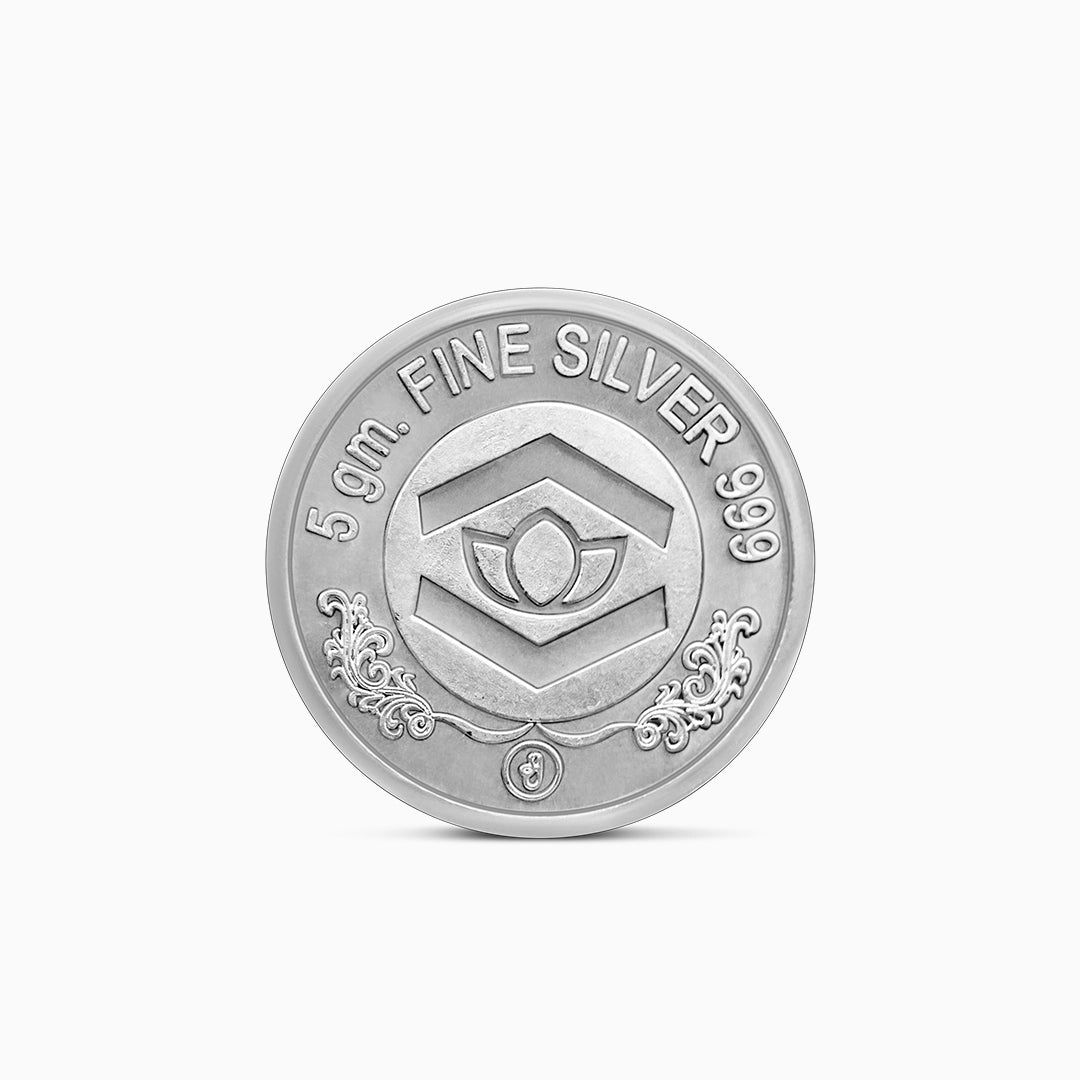 lakshmi-ganesh coin - Pure 5gm Silver Coin &#8211; Spiritual Laxmi-Ganesh Design