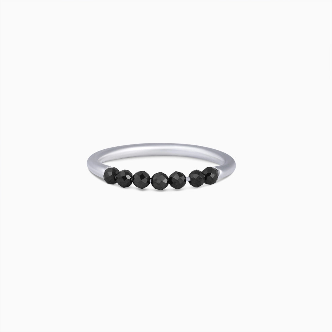 Silver rings for gift - Pure Silver Ring &#8211; Made With Elite Black Beads