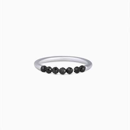 Silver rings for gift - Pure Silver Ring &#8211; Made With Elite Black Beads