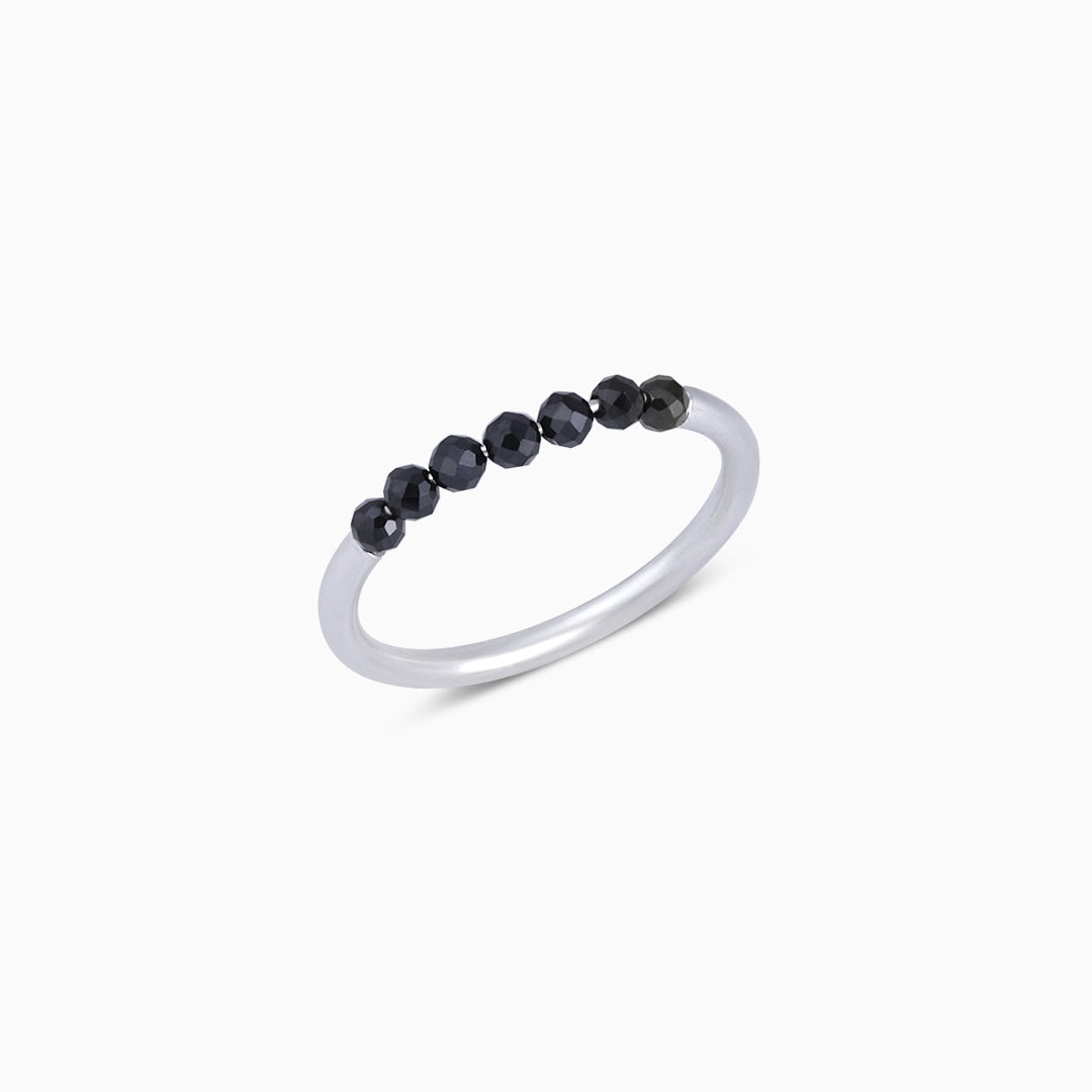 Silver Rings - Pure Silver Ring &#8211; Made With Elite Black Beads
