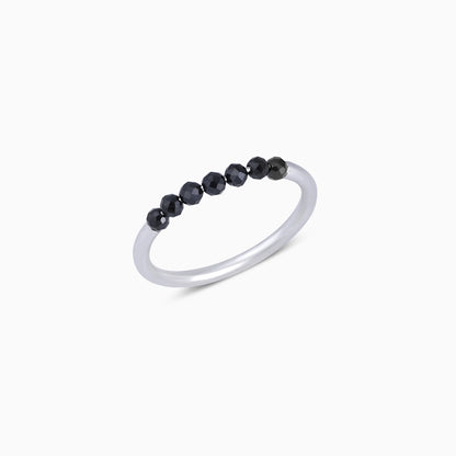 Silver Rings - Pure Silver Ring &#8211; Made With Elite Black Beads