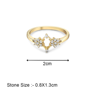 Pure Silver Ring - Golden Celestial Duo Model