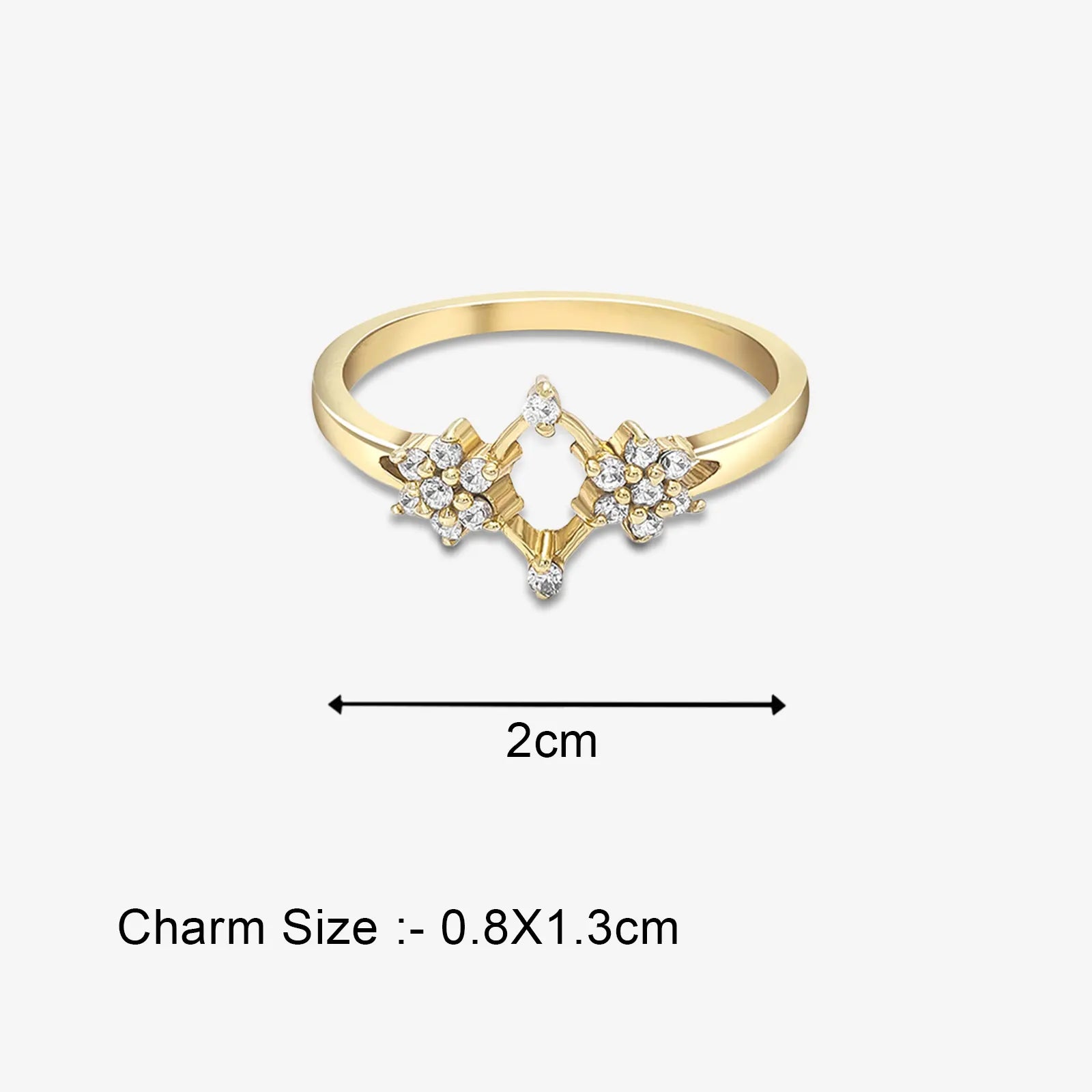 Gold Plated Silver Duo Flower Ring