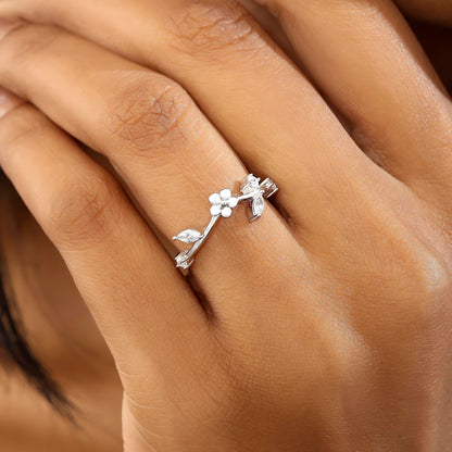 White Flower Silver Ring for Women - Tweov Jewels