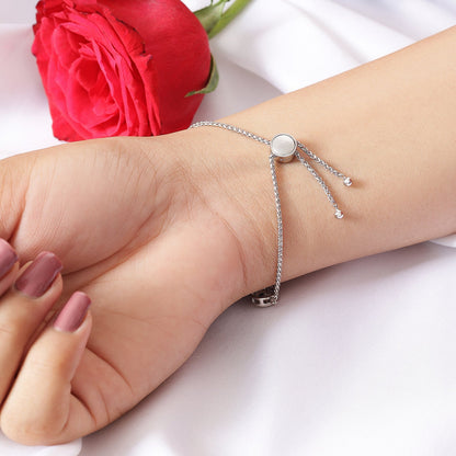 925 Sterling Silver Blue Cz Studded Chain Bracelet for Women - Tweov Jewels