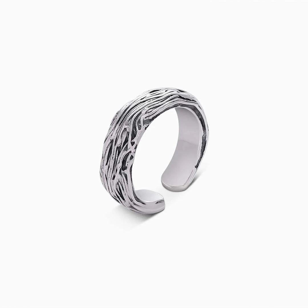 Silver Rings - Pure 925 Silver Ring &#8211; Adjustable Engraved Band