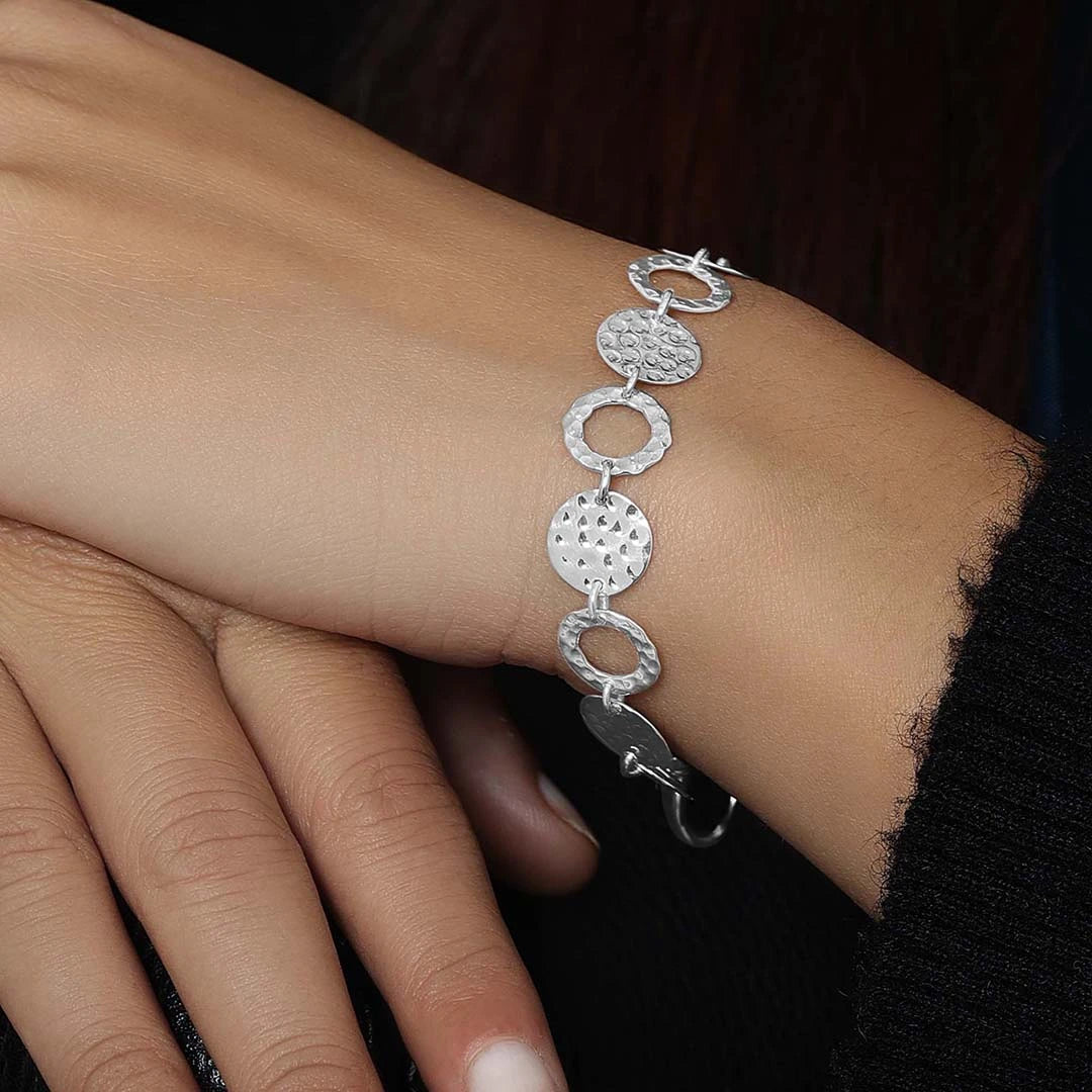 Pure Silver Bracelet for Men &amp; Women - Pure Silver Bracelet &#8211; Coin Linked Custom Fit
