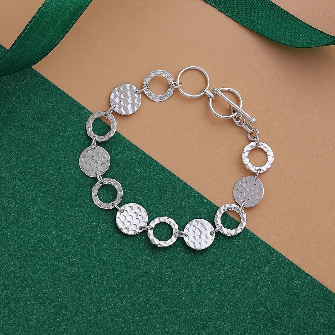 Contemporary Jewellery - Pure Silver Bracelet &#8211; Coin Linked Custom Fit