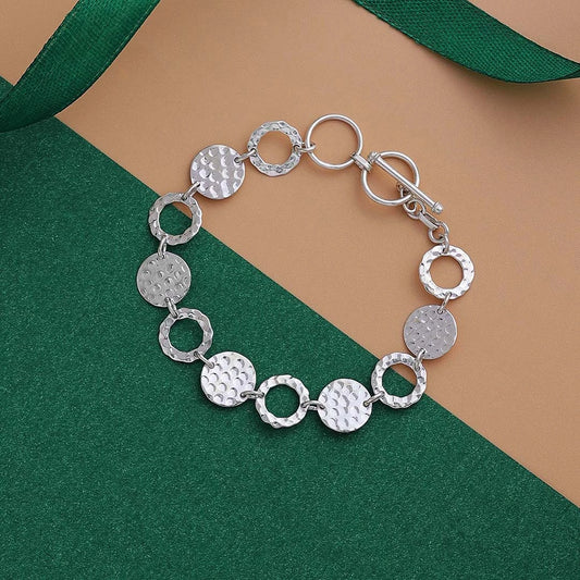 Contemporary Jewellery - Pure Silver Bracelet &#8211; Coin Linked Custom Fit