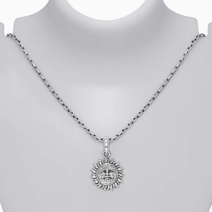 Spiritual Pendant - Pure 925 Silver Pendant &#8211; Oxidised Sun-face