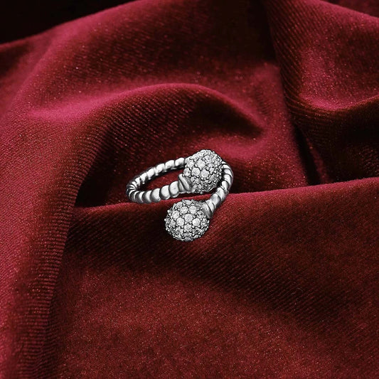 Contemporary Jewellery - Pure Silver Ring &#8211; Love Made With CZ Stones