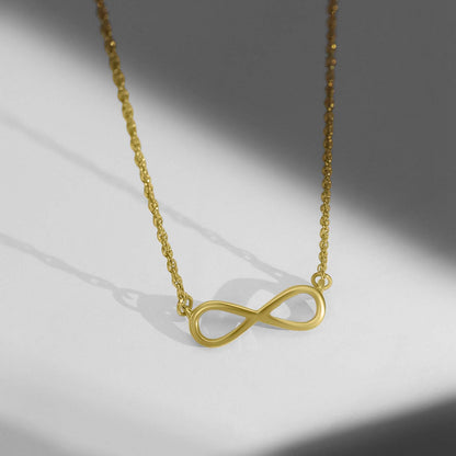 Silver Necklaces - Pure Silver Necklace &#8211; Gold Plated Infinite Pattern
