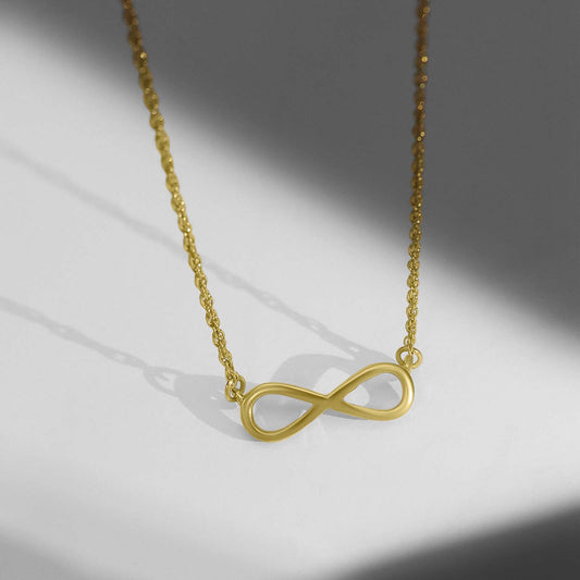 Silver Necklaces - Pure Silver Necklace &#8211; Gold Plated Infinite Pattern