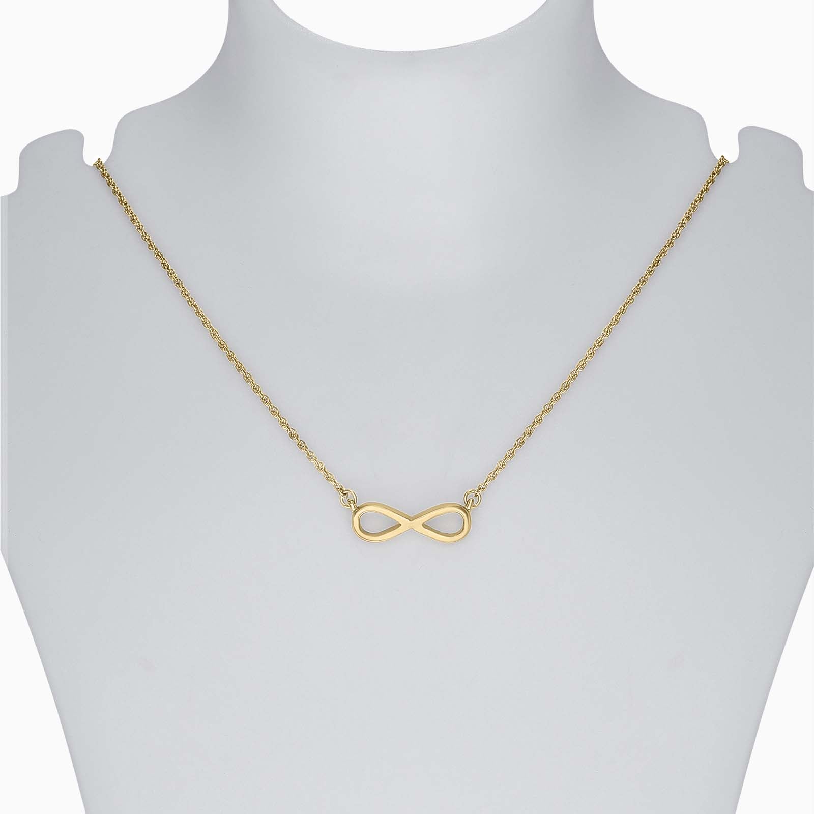 398 - Pure Silver Necklace &#8211; Gold Plated Infinite Pattern