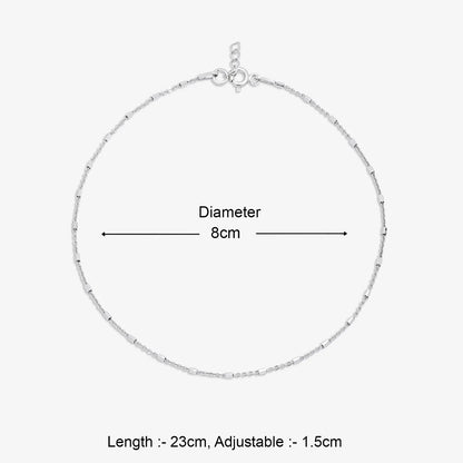Silver Modern Rope Chain Anklet - Tweov Jewels