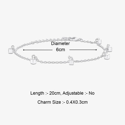 Silver Cubic Rope Link Bracelet