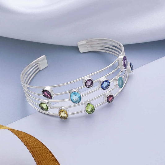 Couple Bracelet - Pure Silver Bracelet &#8211; Made With Gemstone Fusion