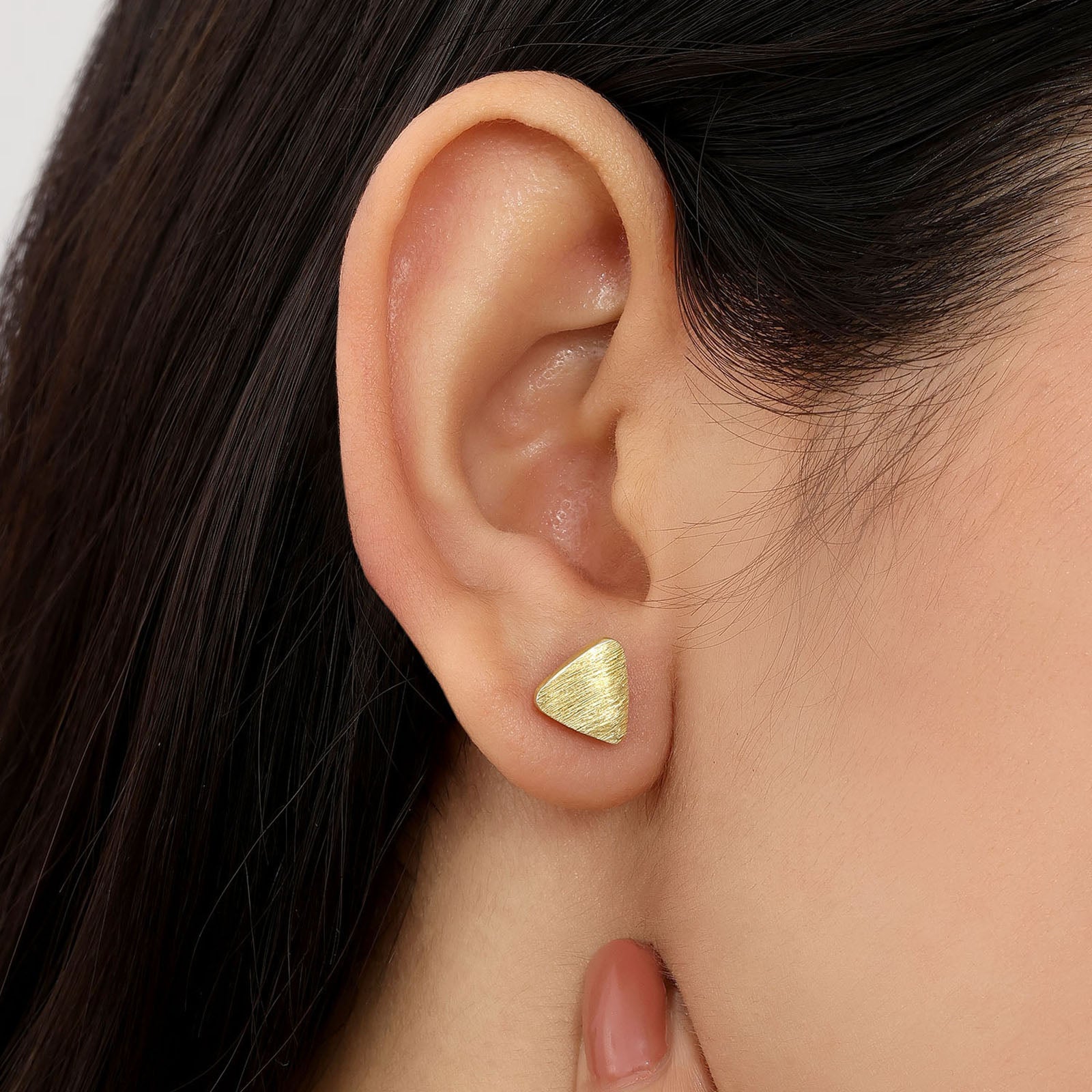 Pure Silver Stud - Triangle Gold Plated Model