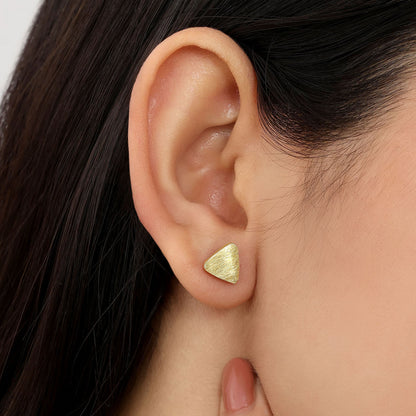 Pure Silver Stud - Triangle Gold Plated Model