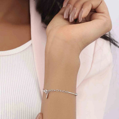 Silver Black Stone Box Chain Bracelet