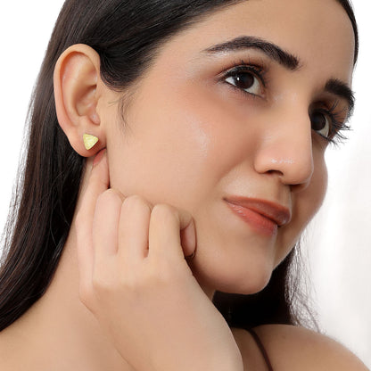 Pure Silver Stud - Triangle Gold Plated Model