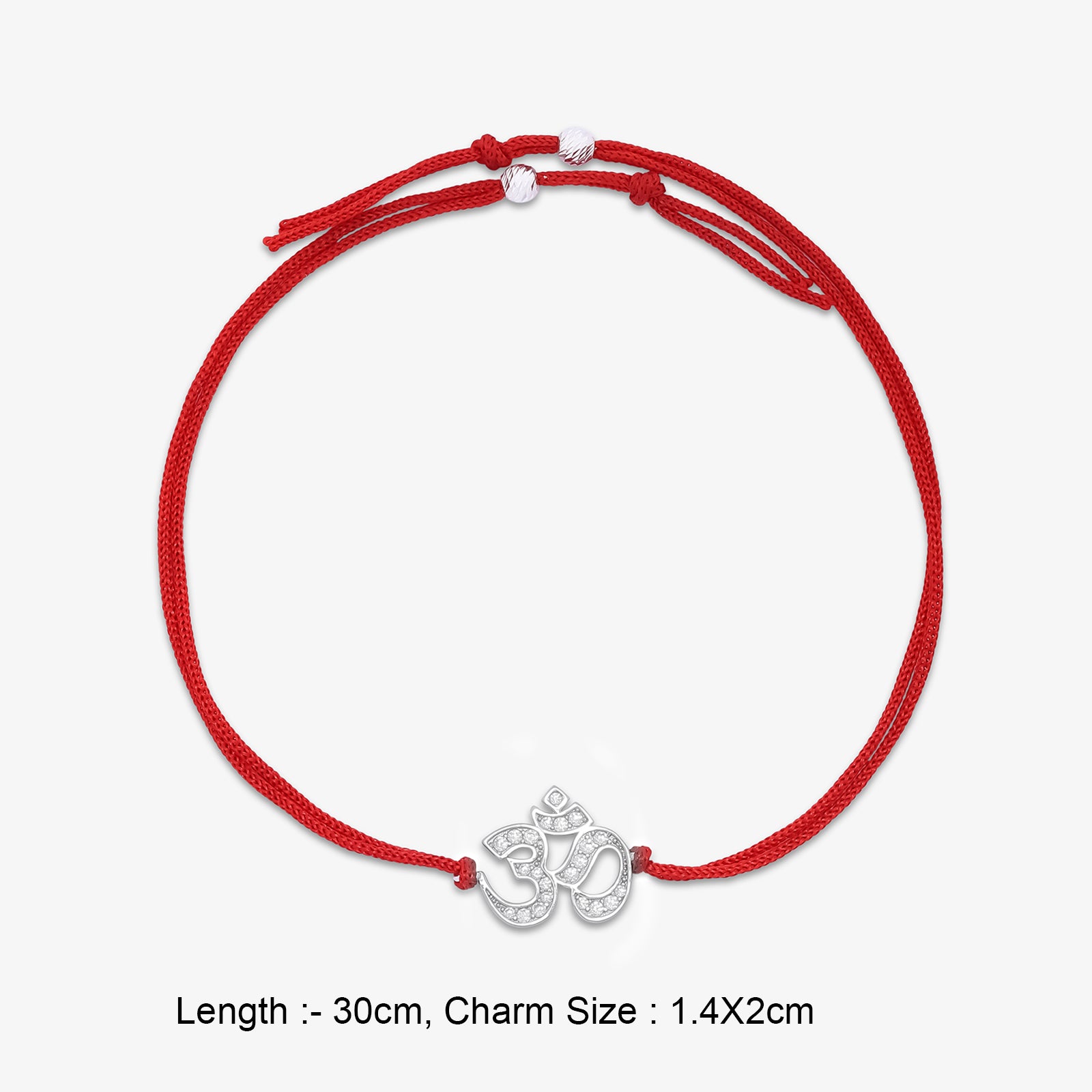 Silver CZ Om Rakhi for Brother