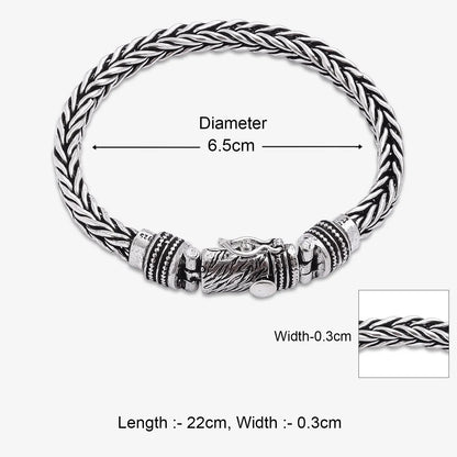 Woven Silver Bracelet for Men - Tweov Jewels