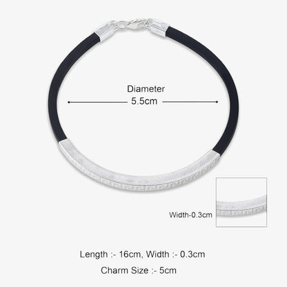 Silver Black Band Bracelet - Tweov Jewels