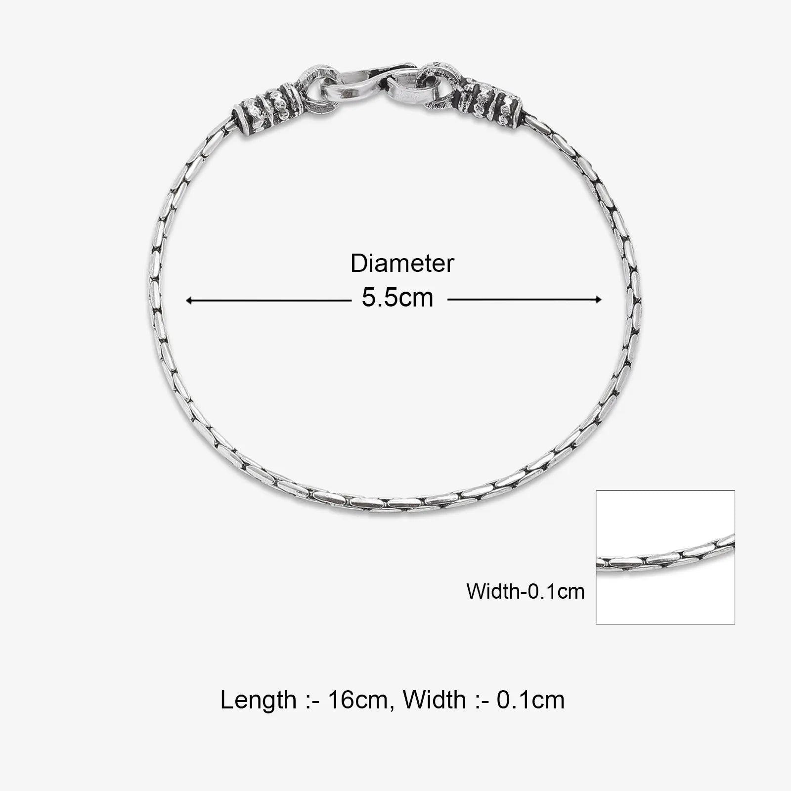 Oxidized Silver Brick Link Bracelet - Tweov Jewels
