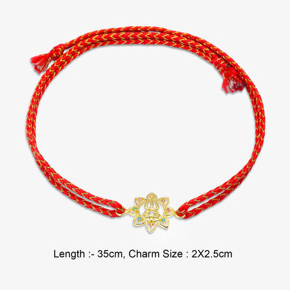 Golden Multicolor Trishul Floral Silver Rakhi for Brother - Tweov Jewels
