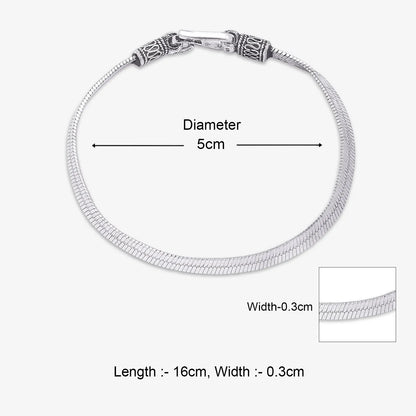Oxidized Snake Silver Chain Bracelet
