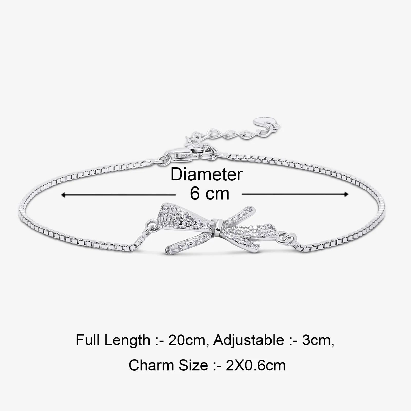 Designer Bow Silver Bracelet
