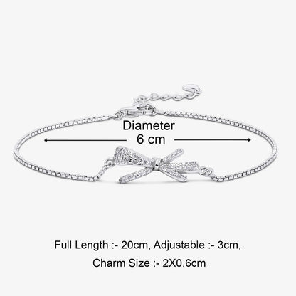 Designer Bow Silver Bracelet
