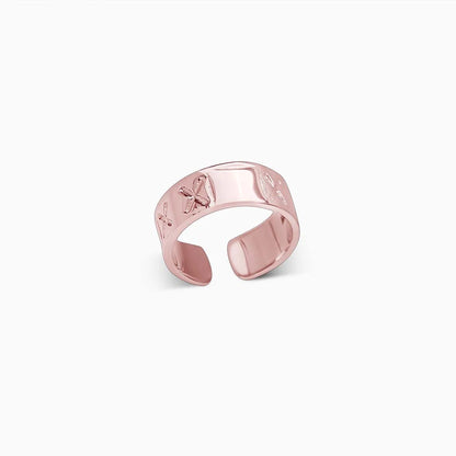 Silver Rings - Band Style Rose Gold Engrave Ring-Universal