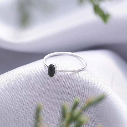 Silver Rings - Pure Silver Ring &#8211; Casual Black Onyx Model