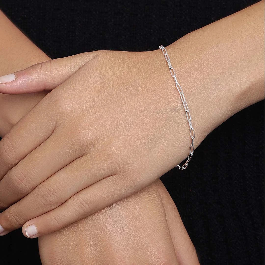 Pure Silver Bracelet for Men &amp; Women - Pure Silver Bracelet &#8211; Chain-Linking Model