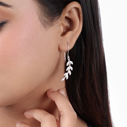 Great Summer Sale - Pure Silver Earrings &#8211; Leafy Floral Design